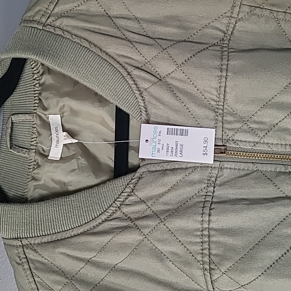 New! Maurice's Green Bomber Jacket - Picture 2 of 6